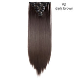 26inch 8pcs/set Synthetic clip in hair extensions straight hair clip ins - Beauty Fleet