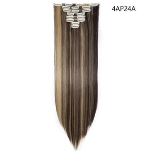 26inch 8pcs/set Synthetic clip in hair extensions straight hair clip ins - Beauty Fleet