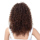 14inch Short Kinky Curly Synthetic Heat Resistant Wigs with Bangs - Beauty Fleet