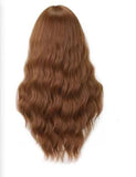 Long Wavy Wigs Synthetic Hair orange Brown Wigs with Bangs Heat Resistant Wig - Beauty Fleet