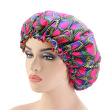 New Extra Large Sleep Cap African Print fabric Ankara hair bonnet Satin Lined sleep cap Night Sleep Hat Ladies kids Turban - Beauty Fleet