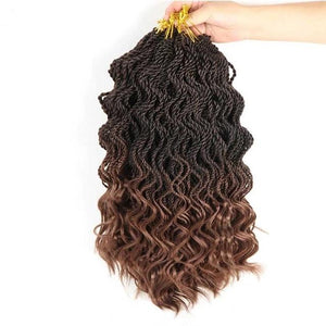 Senegalese twist hair crochet braids synthetic crochet braid hair 14" 35strands/pack ends curly - Beauty Fleet