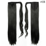 Long Straight Clip In Hair Ponytail With Hairpins Synthetic Hair 23 & 26 Inches - Beauty Fleet