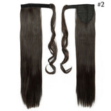 Long Straight Clip In Hair Ponytail With Hairpins Synthetic Hair 23 & 26 Inches - Beauty Fleet