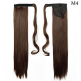 Long Straight Clip In Hair Ponytail With Hairpins Synthetic Hair 23 & 26 Inches - Beauty Fleet