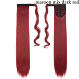 Long Straight Clip In Hair Ponytail With Hairpins Synthetic Hair 23 & 26 Inches - Beauty Fleet