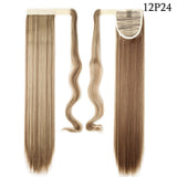 Long Straight Clip In Hair Ponytail With Hairpins Synthetic Hair 23 & 26 Inches - Beauty Fleet