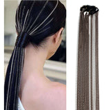 Bohemian Aluminum Silver Hair Extensions Clip Multi strand Long Tassel Chain Bridal Wedding Hair Accessories Headwear - Beauty Fleet