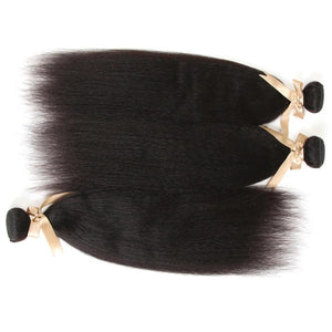 Brazilian Yaki Straight Hair 100% Remy Human Hair Extensions 1/3/4 Pcs Double Weft 10 to 30 Inch - Beauty Fleet