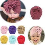 Baby Headband Hat Bowknot Print Cotton Stretchy Turban Headband Baby Hair Accessories - Beauty Fleet