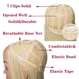 U-Part Synthetic Hair Extension Clips In one piece Wavy 3/4 Full Head Wig Long - Beauty Fleet
