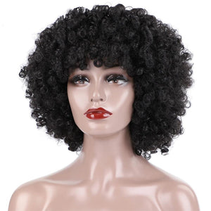 Synthetic Afro Kinky Curly Short Wig Kanekalon Heat Resistant - Beauty Fleet