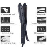 Hair Straightener Four-gear Temperature Adjustment Ceramic Tourmaline Flat Iron Widen Panel Hair Curler - Beauty Fleet