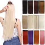 22"24"26"30" long straight 5 clip in one piece hair extension synthetic - Beauty Fleet