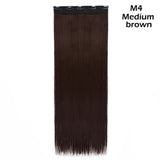 22"24"26"30" long straight 5 clip in one piece hair extension synthetic - Beauty Fleet