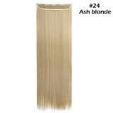 22"24"26"30" long straight 5 clip in one piece hair extension synthetic - Beauty Fleet