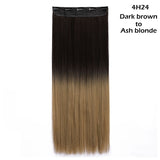 22"24"26"30" long straight 5 clip in one piece hair extension synthetic - Beauty Fleet