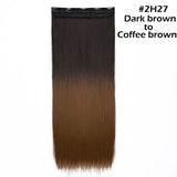 22"24"26"30" long straight 5 clip in one piece hair extension synthetic - Beauty Fleet