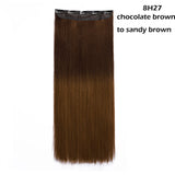 22"24"26"30" long straight 5 clip in one piece hair extension synthetic - Beauty Fleet