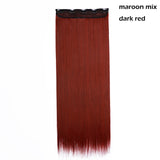 22"24"26"30" long straight 5 clip in one piece hair extension synthetic - Beauty Fleet