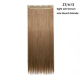 22"24"26"30" long straight 5 clip in one piece hair extension synthetic - Beauty Fleet