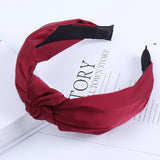 Solid Color Knot Headbands for Women Simple Fabric Girls Hairband Women Hair Accessories Wide Side Hair Band - Beauty Fleet