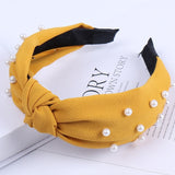 Solid Color Knot Headbands for Women Simple Fabric Girls Hairband Women Hair Accessories Wide Side Hair Band - Beauty Fleet