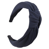 Solid Color Knot Headbands for Women Simple Fabric Girls Hairband Women Hair Accessories Wide Side Hair Band - Beauty Fleet