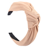 Solid Color Knot Headbands for Women Simple Fabric Girls Hairband Women Hair Accessories Wide Side Hair Band - Beauty Fleet