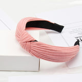 Solid Color Knot Headbands for Women Simple Fabric Girls Hairband Women Hair Accessories Wide Side Hair Band - Beauty Fleet