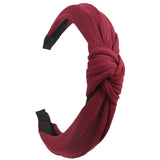 Solid Color Knot Headbands for Women Simple Fabric Girls Hairband Women Hair Accessories Wide Side Hair Band - Beauty Fleet