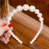 Levao 3cm Big Pearls Headband Women Wedding Bridal Hair Accessories Hairband Hair Hoop Girls Headwear Wedding Pearl Jewelry - Beauty Fleet