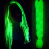 Neon Glowing Hair Florescent Light Braiding Hair Synthetic Jumbo Braids Shining Hair in the Darkness 24inch 100g kanekalon - Beauty Fleet