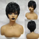 Inhair Cube Short Straight Synthetic Hair Wig 10"with Natural Bangs Pixie Cut with Highlights - Beauty Fleet