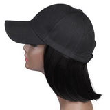 Synthetic Wig Hat Baseball Cap With Short Straight Bob Wig Heat Resistant Fiber - Beauty Fleet