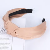 Solid Color Knot Headbands for Women Simple Fabric Girls Hairband Women Hair Accessories Wide Side Hair Band - Beauty Fleet