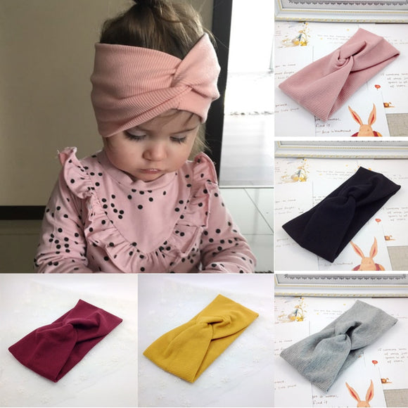 Spring Baby Solid Cross Knitted Headband For Girls Women Kids Twisted Elastic Hairband Turban Newborn Children Hair Accessories - Beauty Fleet