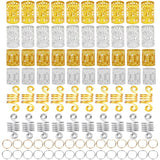 90PCS Golden Metal Hair Rings Beads Cuffs Tubes Charms Hair Accessories - Beauty Fleet