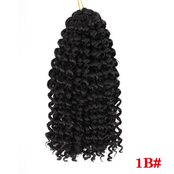 Ombre Synthetic Jerry Curl Weave 8inch Short  Kinky Curly Hair Bundles With Closure - Beauty Fleet