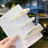 1Set Women Girls Cute Pearls Hair Clips Sweet Headwear Hair Ornament Hairpin Barrette Headband Hair Accessories - Beauty Fleet