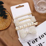 1Set Women Girls Cute Pearls Hair Clips Sweet Headwear Hair Ornament Hairpin Barrette Headband Hair Accessories - Beauty Fleet