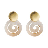 Fashion Round Pearl Shell Earrings Simple Natural Drop Earrings For Women Geometric Gold Color Statement Earring Jewelry - Beauty Fleet