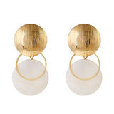 Fashion Round Pearl Shell Earrings Simple Natural Drop Earrings For Women Geometric Gold Color Statement Earring Jewelry - Beauty Fleet