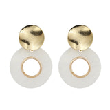 Fashion Round Pearl Shell Earrings Simple Natural Drop Earrings For Women Geometric Gold Color Statement Earring Jewelry - Beauty Fleet