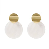 Fashion Round Pearl Shell Earrings Simple Natural Drop Earrings For Women Geometric Gold Color Statement Earring Jewelry - Beauty Fleet