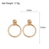 Simple Trendy Gold Color Big Round Earring Fashion Hollow Out Punk Metal Drop Earrings For Women - Beauty Fleet