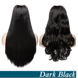 U-Part Synthetic Hair Extension Clips In one piece Wavy 3/4 Full Head Wig Long - Beauty Fleet