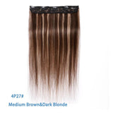 10"-24" Clip In One Piece 100% Real Human Hair Extension 1p/w 5 clips Non-Remy Piece Straight Indian Hair 40g-60g - Beauty Fleet