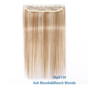 10"-24" Clip In One Piece 100% Real Human Hair Extension 1p/w 5 clips Non-Remy Piece Straight Indian Hair 40g-60g - Beauty Fleet