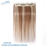 10"-24" Clip In One Piece 100% Real Human Hair Extension 1p/w 5 clips Non-Remy Piece Straight Indian Hair 40g-60g - Beauty Fleet